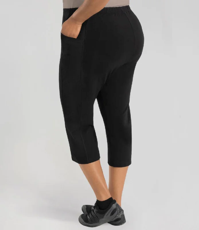 women's yoga pantsStretch Naturals Side Pocket Capri Black