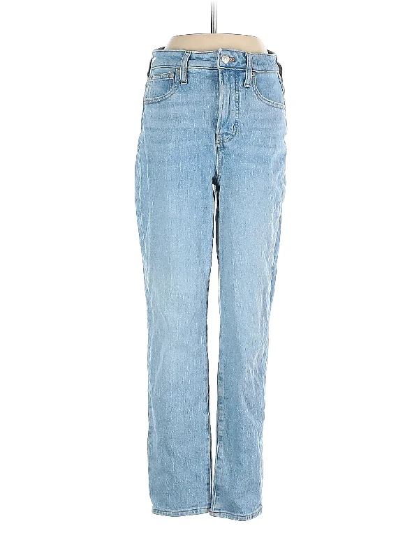 women's denim jeans with stretch fabricHigh-Rise Straight-leg Jeans in Light Wash