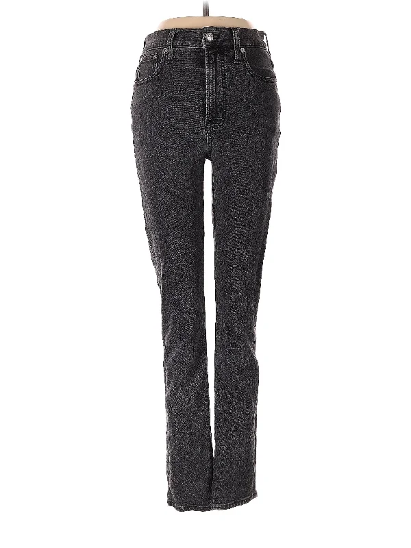 women's denim jeans with fake pocketsMid-Rise Straight-leg Jeans