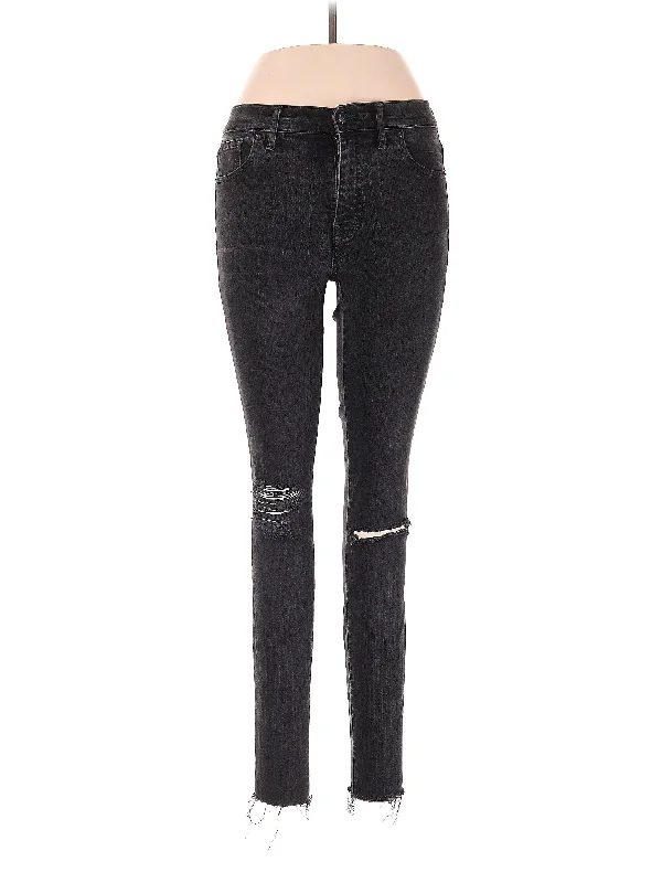 women's denim jeans with geometric patternsMid-Rise Skinny Jeans in Dark Wash