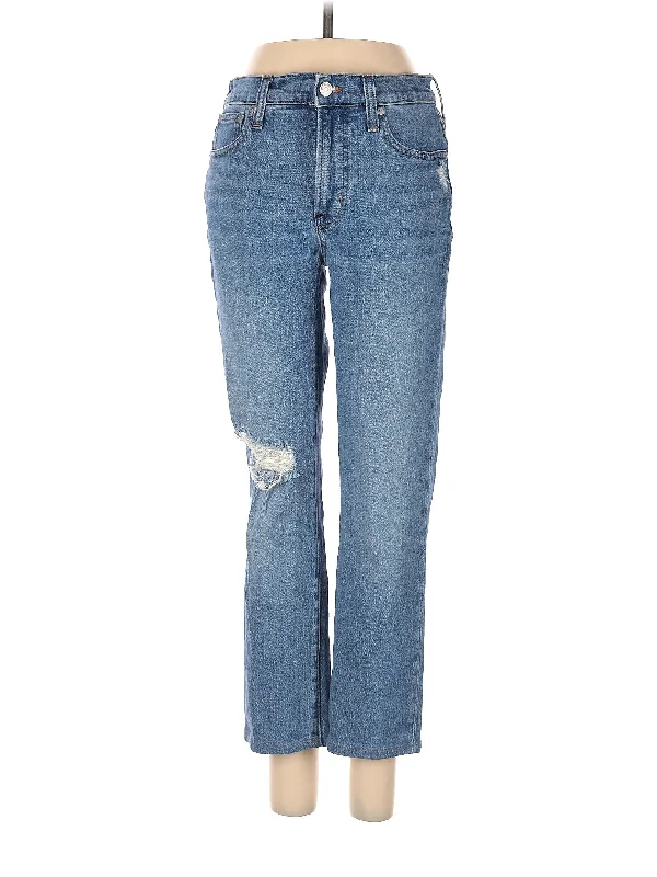 women's denim jeans with contrasting stitchingHigh-Rise Bootleg Jeans