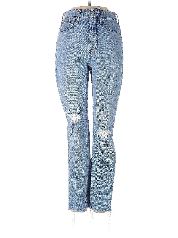 women's denim jeans with floral embroideryHigh-Rise Bootleg Jeans