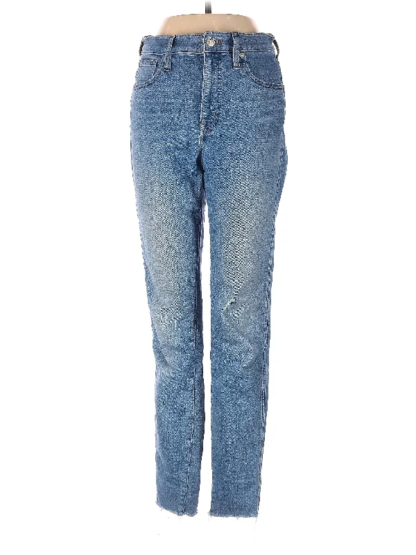 women's denim jeans with cotton blendMid-Rise Straight-leg Jeans in Light Wash