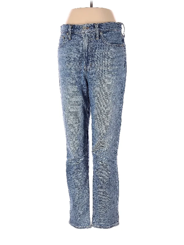 women's denim jeans with embroidery on pocketsHigh-Rise Straight-leg Jeans in Light Wash