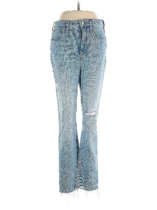 women's distressed denim jeans with holesLow-Rise Bootleg Jeans in Light Wash