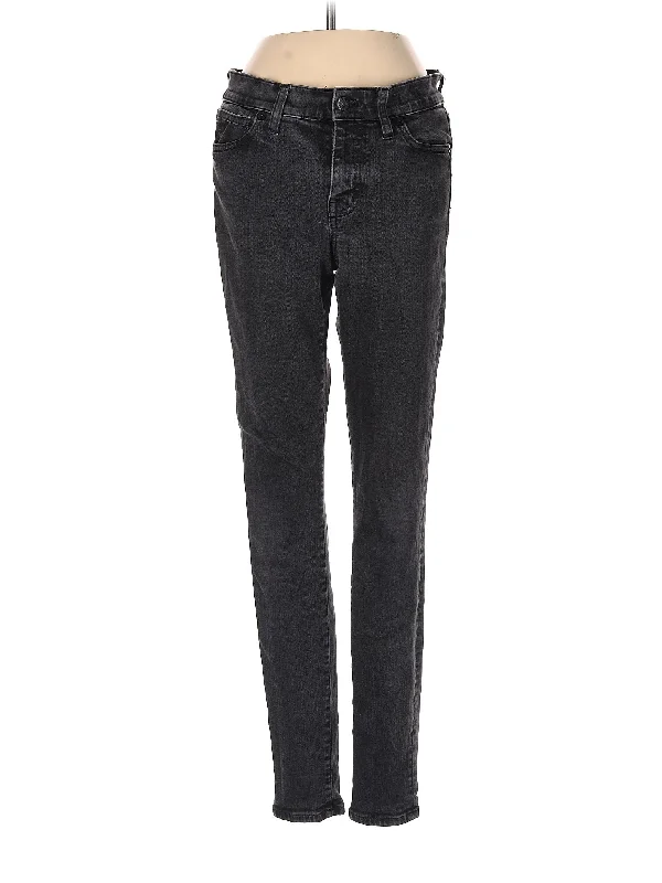 women's denim jeans with lace trimLow-Rise Skinny Jeans in Dark Wash