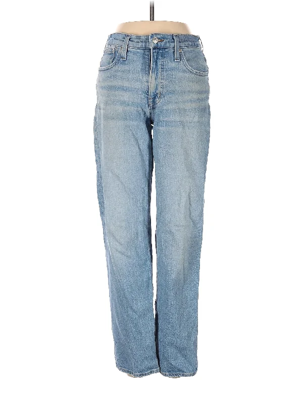 women's capri denim jeansMid-Rise Straight-leg Jeans in Light Wash