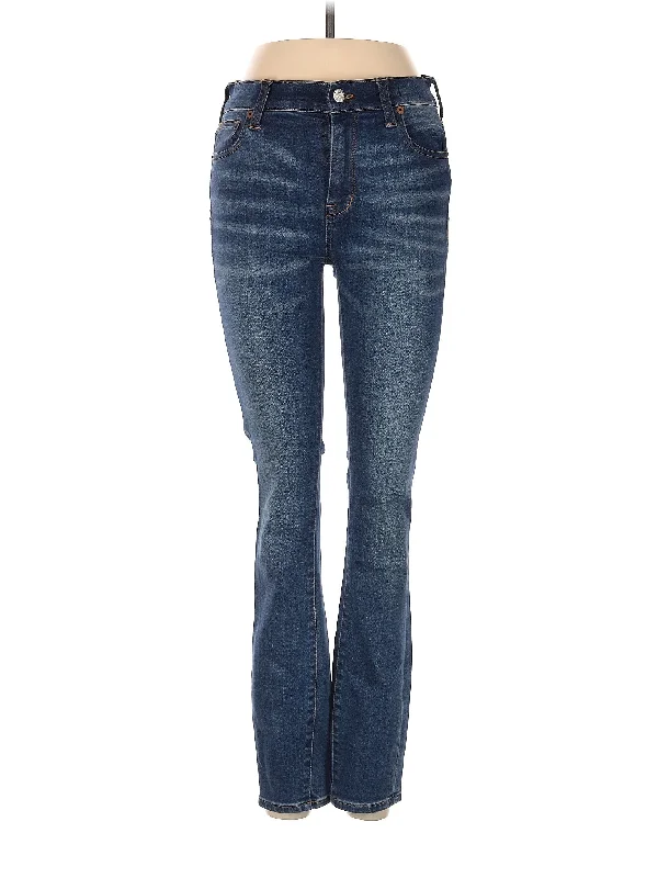 women's ripped denim jeansHigh-Rise Bootleg Jeans in Medium Wash