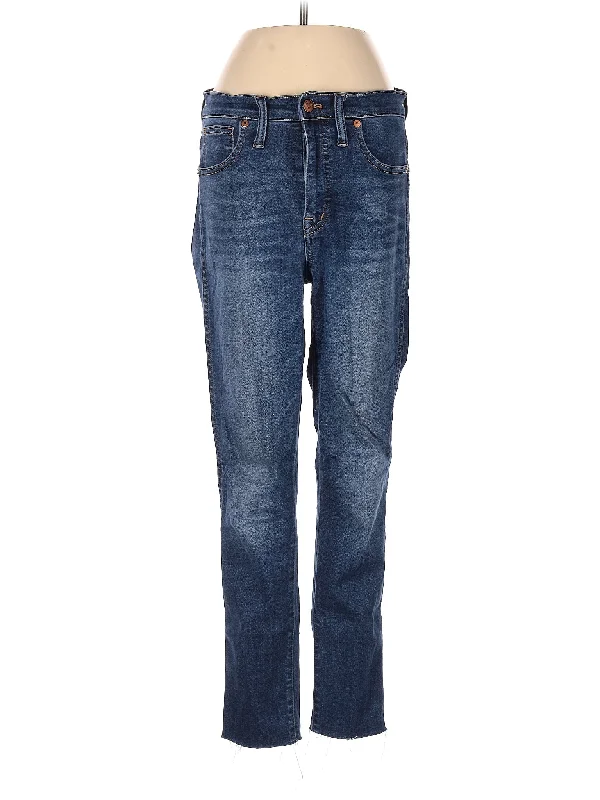 women's denim jeans for summerMid-Rise Straight-leg Jeans in Dark Wash