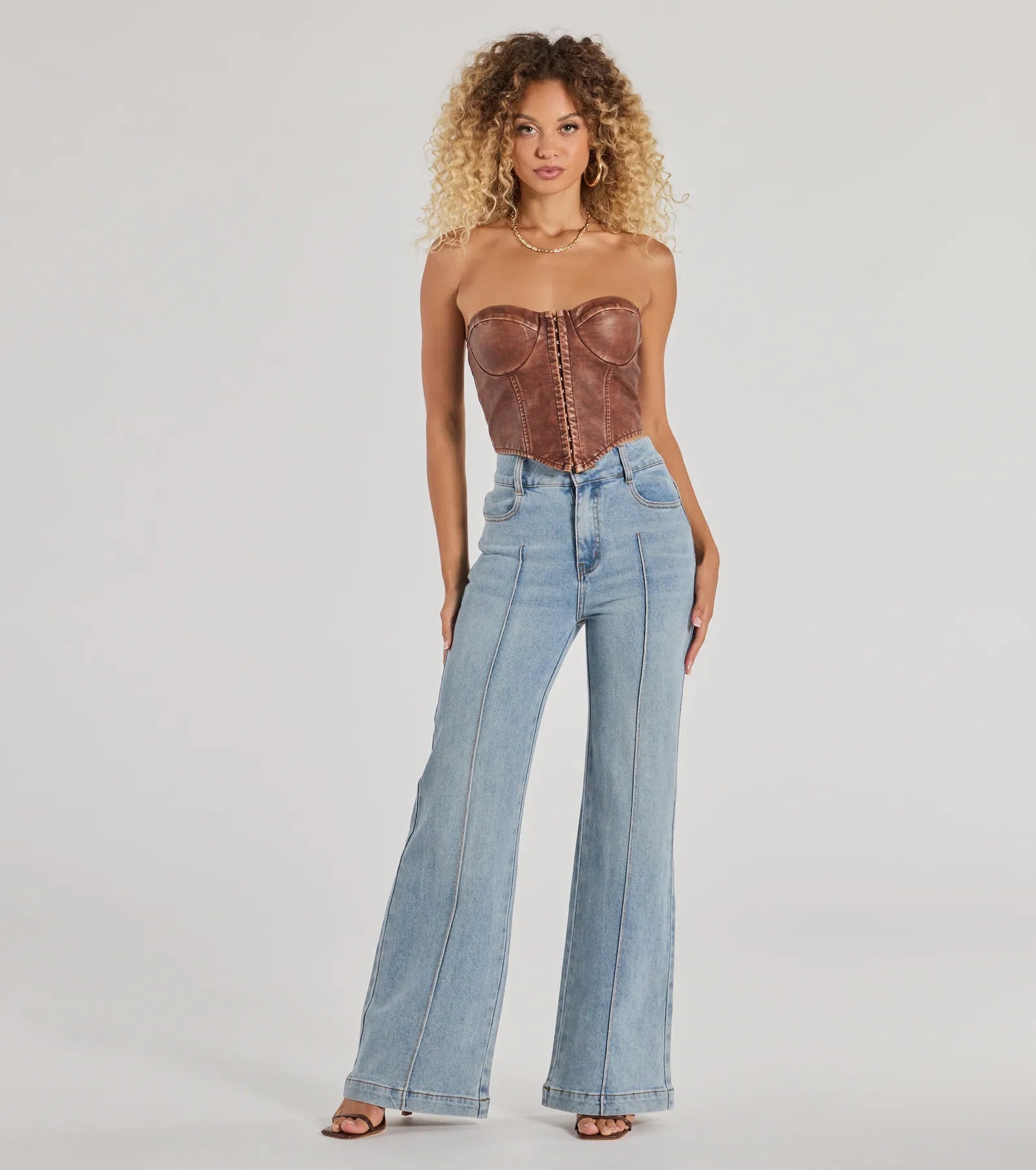 women's denim jeans for a stylish outfitStylish Refresh High-Rise Wide-Leg Denim Jeans