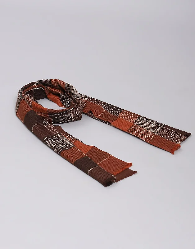 Men Brown Check Muffler