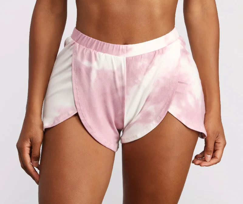 women's mini shortsCloud Dye Tulip Pajama Shorts