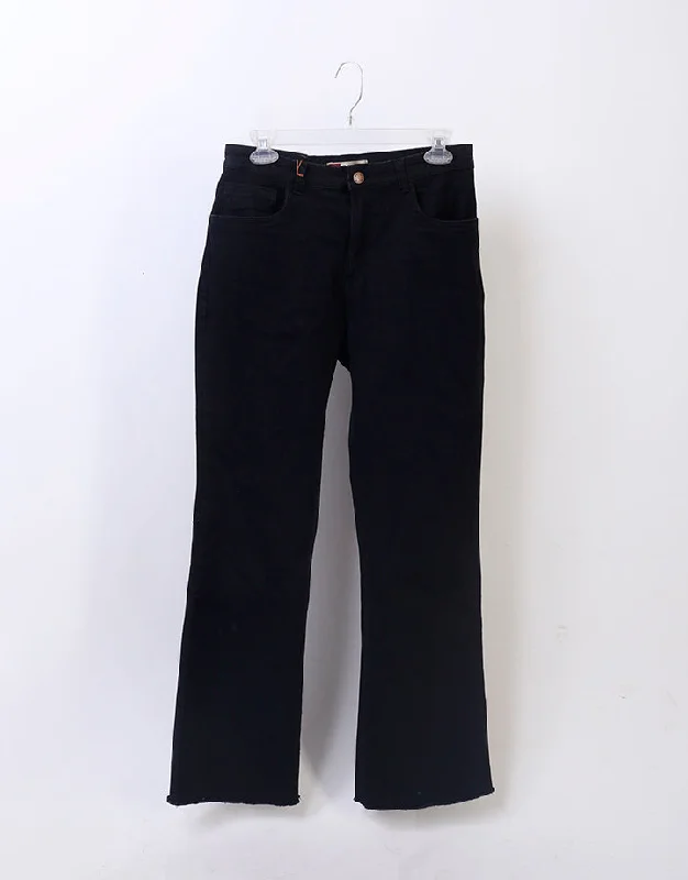 MOODS Black Denim Pant with Side Pockets