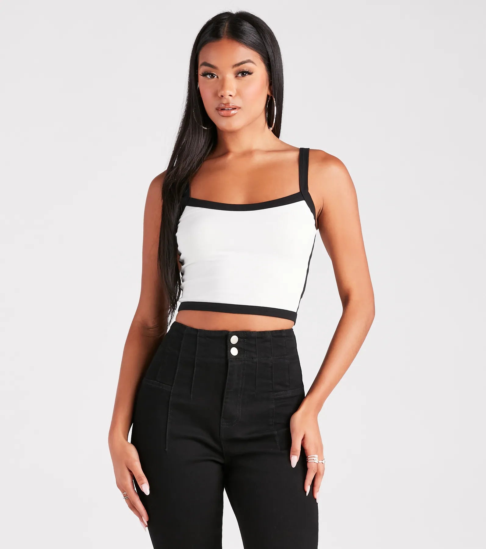 women's tops with cold-shoulder cutsRetro Street Style Tank Crop Top