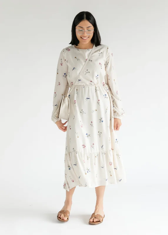 Zip-Up DressWildflower Long Sleeve Belted Midi Dress