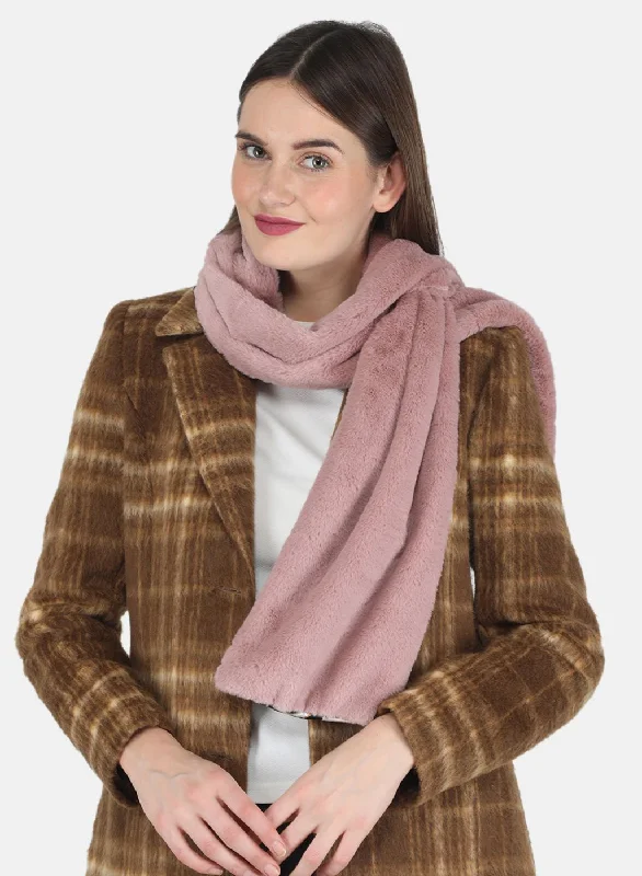 Women Pink Solid Muffler