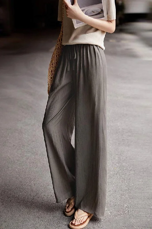 Wrap DressDrawstring Maxi Wide Pants