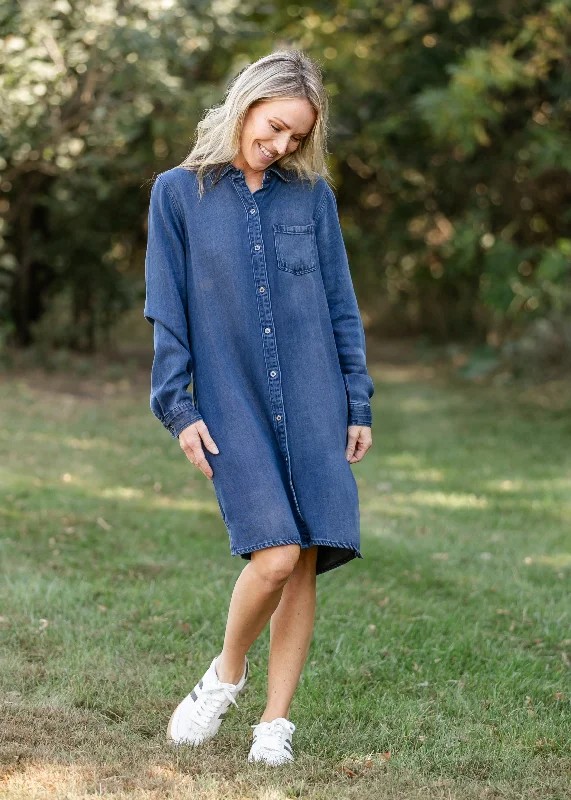 women's flowy dressesRamona Denim Long Sleeve Midi Dress - FINAL SALE