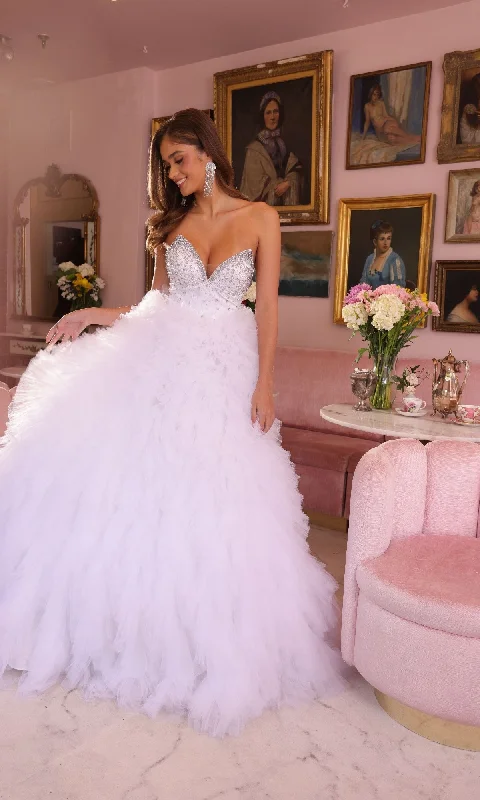 Peter Pan Collar DressRuffled Strapless Ball Gown: Ava Presley 29528