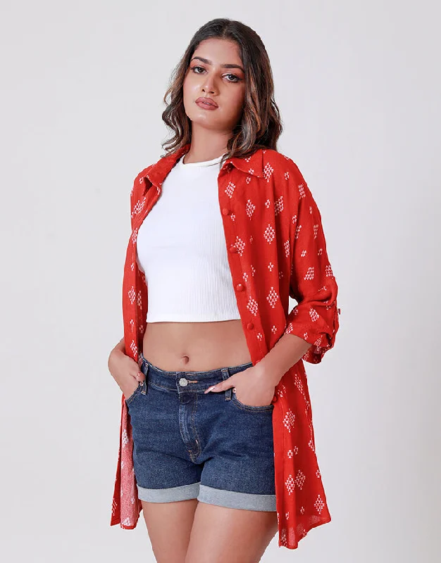 women's tops for those who want to wear pieces that are both comfortable and stylishPrinted Shirt Blouse with Button Up