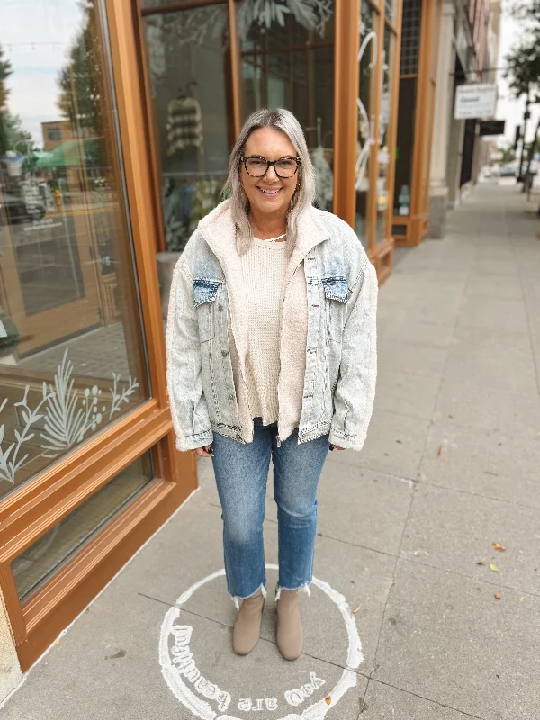 Missy Denim and Sherpa Jacket-Final Sale