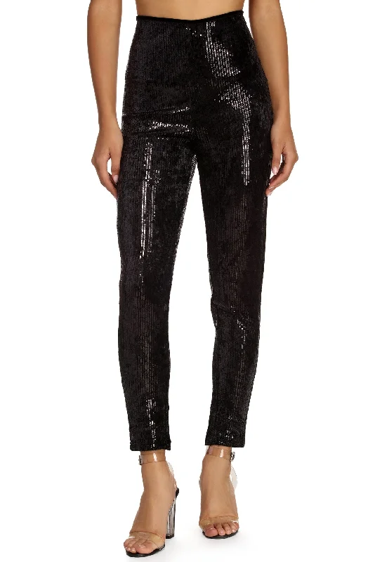 women's chiffon pantsOwn The Spotlight Sequin Pants