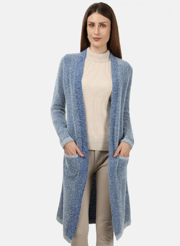 Dressy SweatersWomen Blue Solid Cardigan