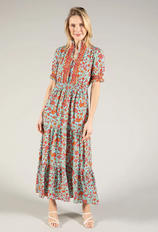 Ruffle DressRuffle Neckline Floral Maxi Dress