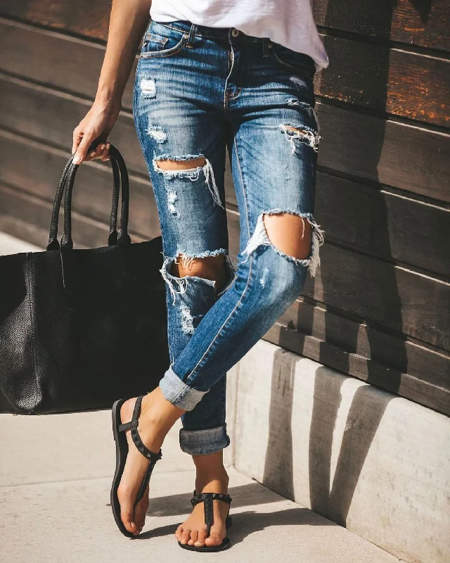 women's denim jeans with rhinestonesWomen's Ripped Jeans Pants