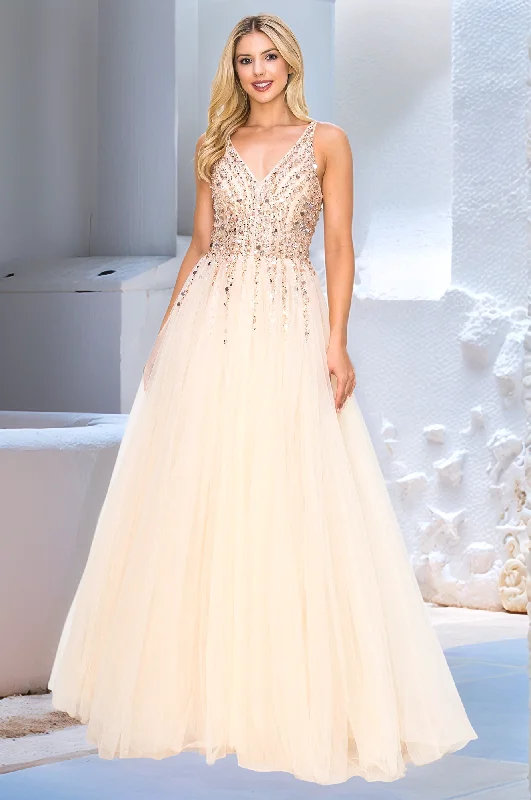 Maternity DressLong Tulle Prom Ball Gown with Sequins 8034J