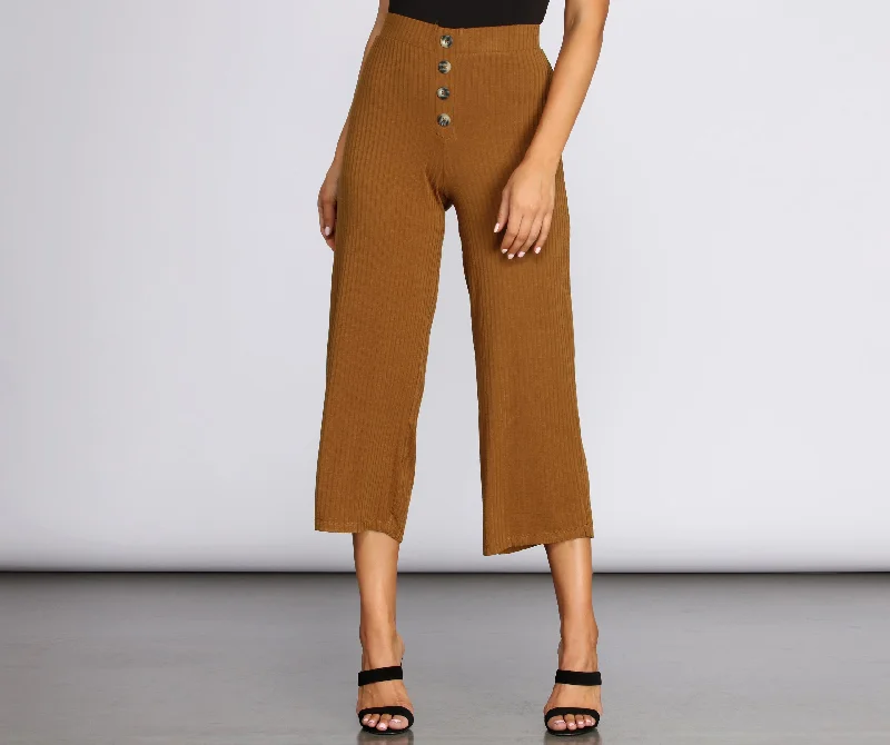 women's zipper pantsRelaxed And Ribbed Crop Pants