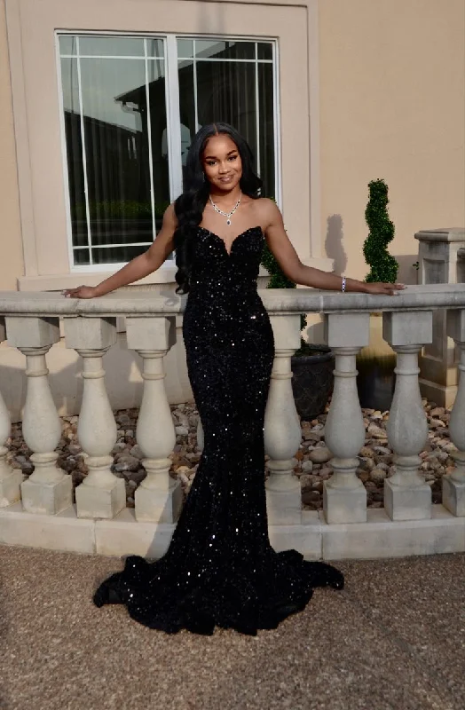 Glitter DressSexy Mermaid Glitter Prom Dress Long Evening Gowns Black Women Formal Dresses Y4199