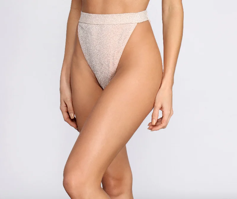 Laced-Up Female SwimwearShimmy And Shimmer High Waist Swim Bottoms