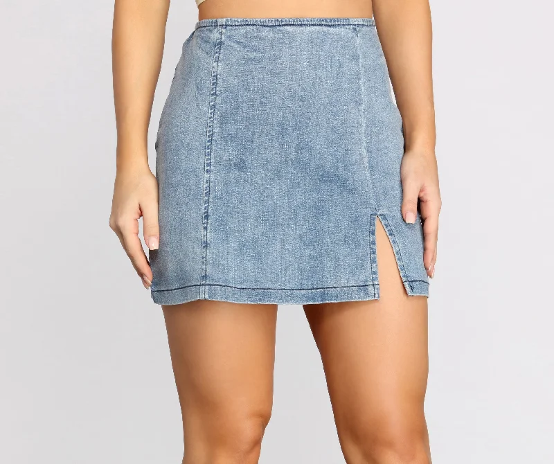 women's summer midi skirtsTis' The Day For Denim Mini Skirt