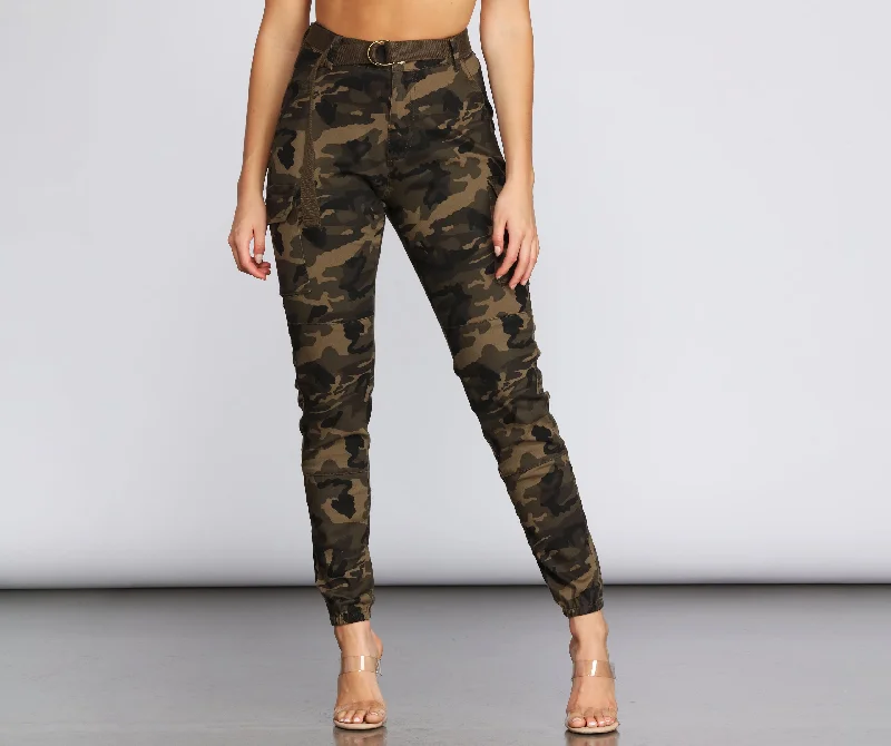 women's elastic waist pantsOff The Radar Camo Pants