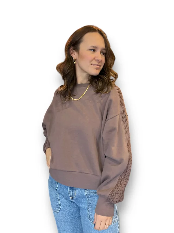 women's tops for those who want to elevate their everyday wear with chic and elegant piecesCable Stripe Sweatshirt