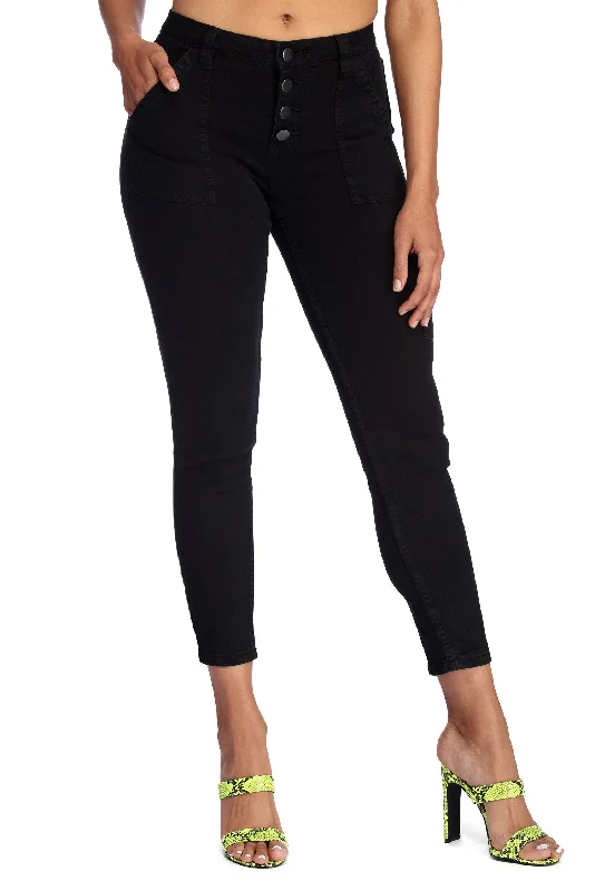 women's embroidered pantsAll In The Details Skinny Cargo Pants