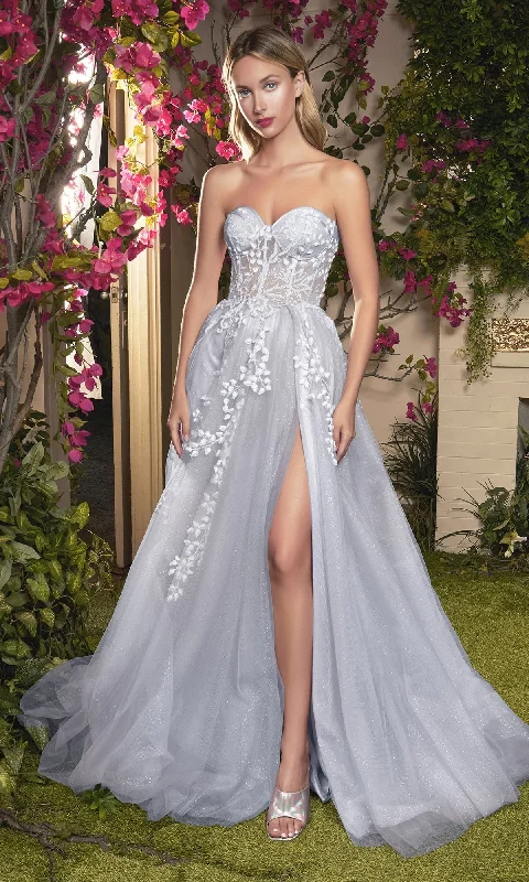 Ruffled Hem DressStrapless Sweetheart Prom Ball Gown A1029