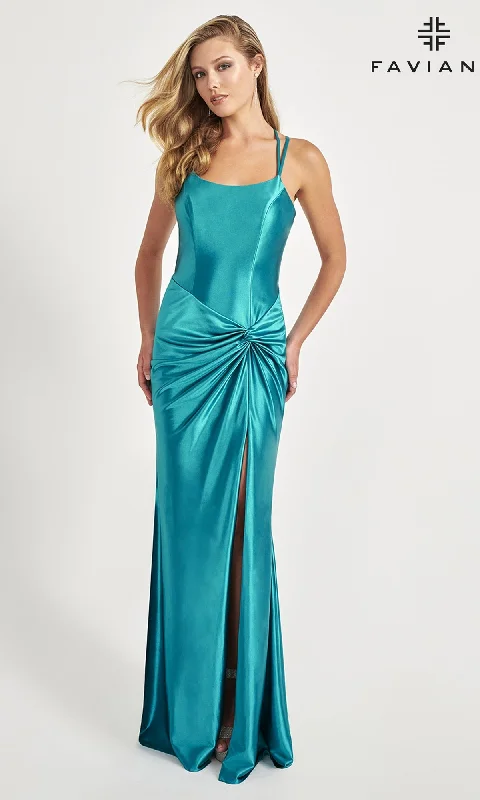 women's maxi dressesFaviana Twist-Front Long Formal Dress 11024