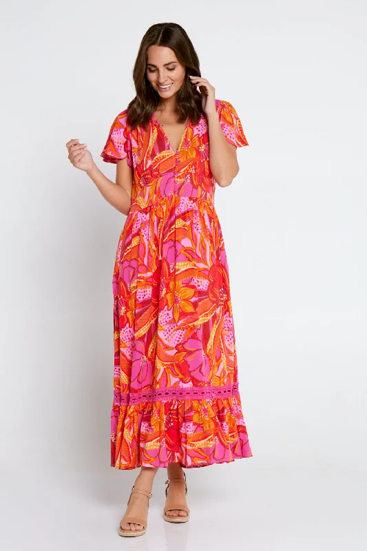 Floor-Length DressCoralie Maxi Dress - Sunset Floral