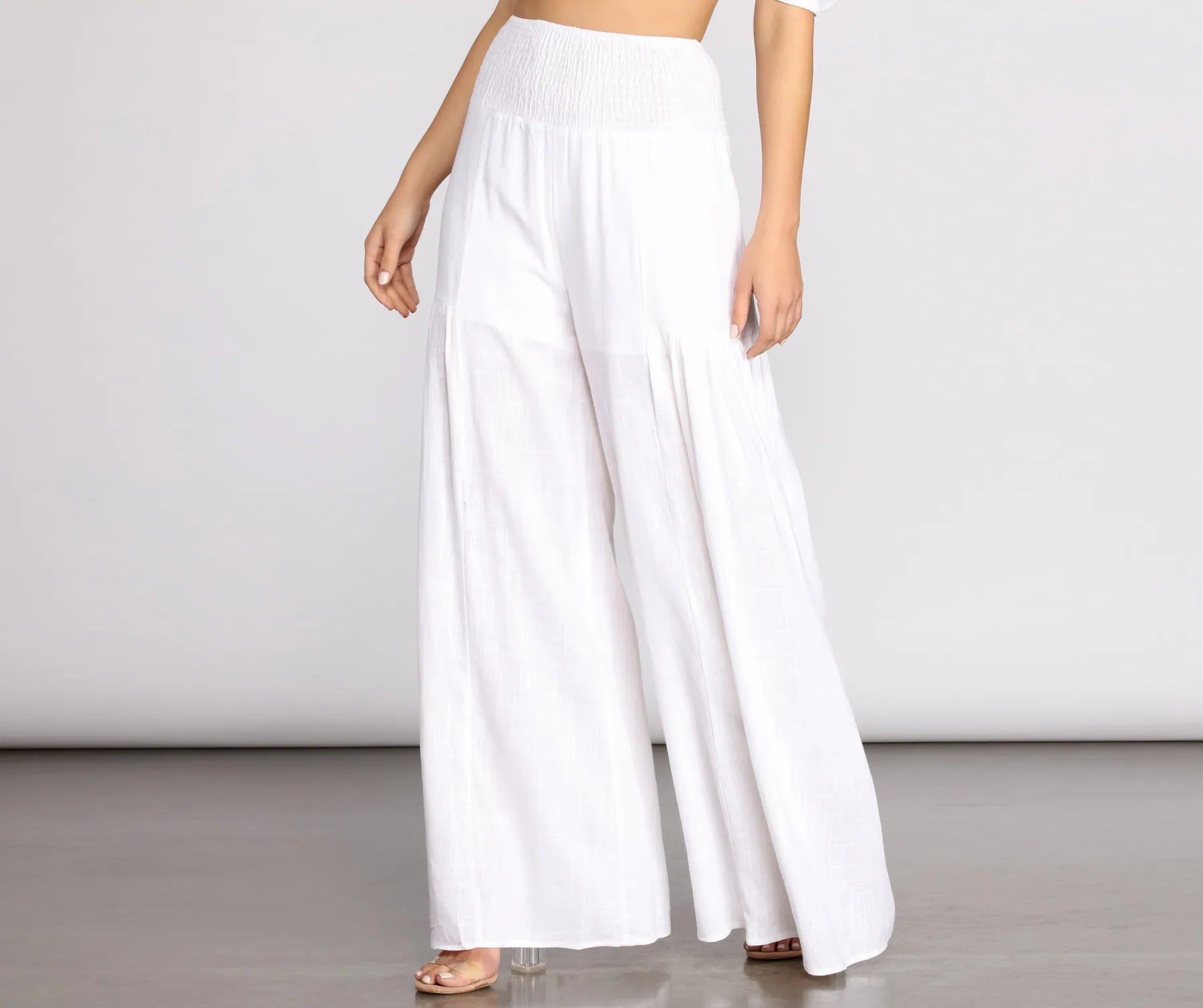 women's active pantsTime Off Linen High Waist Wide Leg Pants