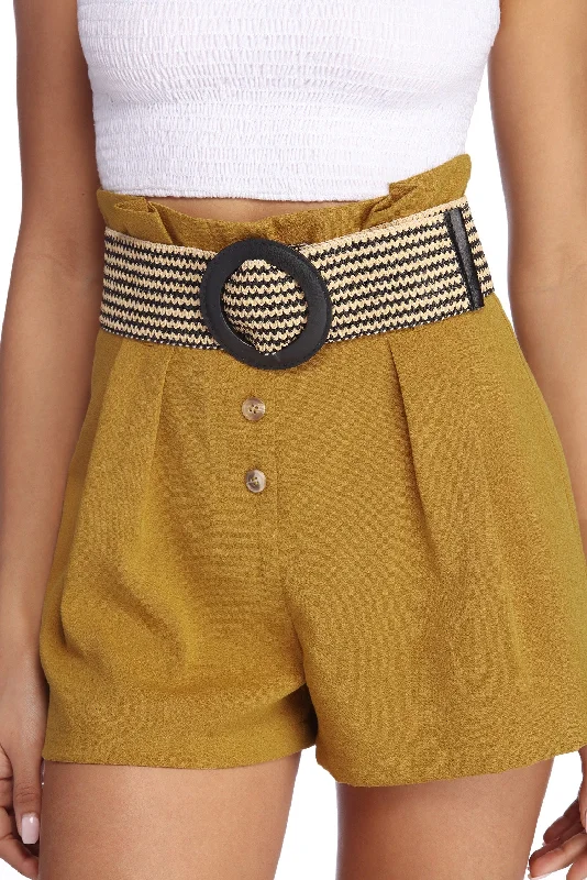 Striped Straw Belt