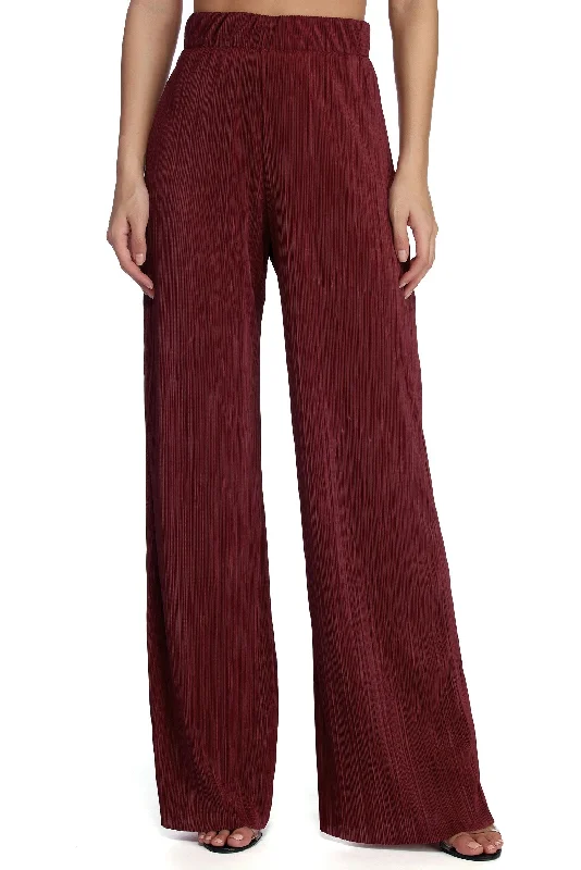 women's jogger pantsPerfectly Pleated Wide Leg Pants