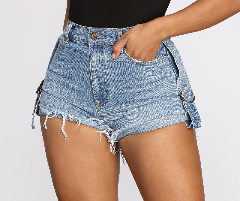 women's spring shortsBuckle Up High Waist Shorts