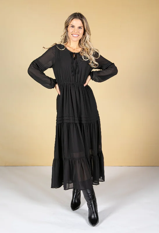 Glamour DressTie Neck Maxi Dress