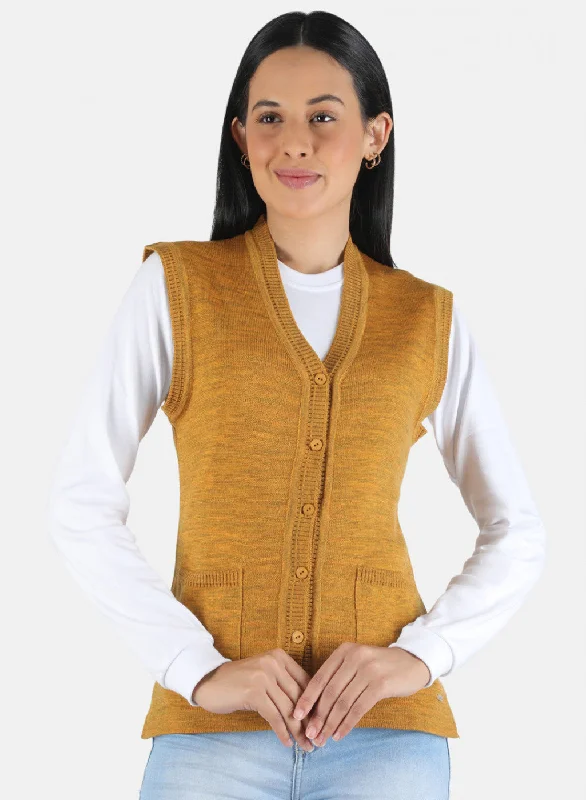 Funky SweatersWomen Yellow Solid Cardigan