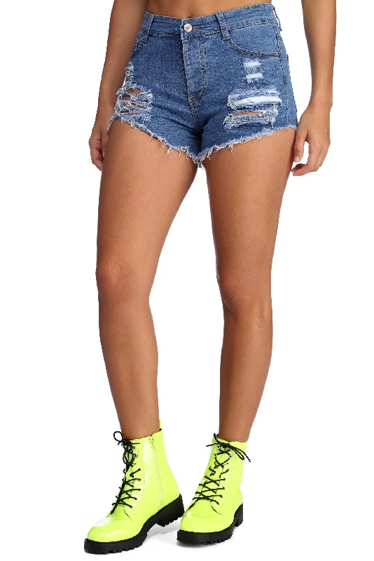 women's lightweight shortsDistressed Diva High Waist Shorts