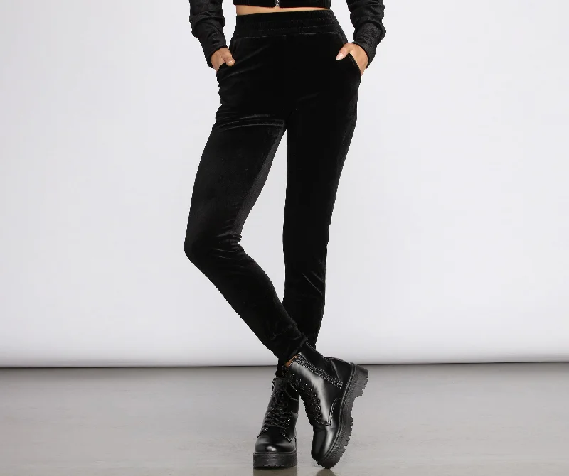 women's trendy pantsLounge Around Velour Pants