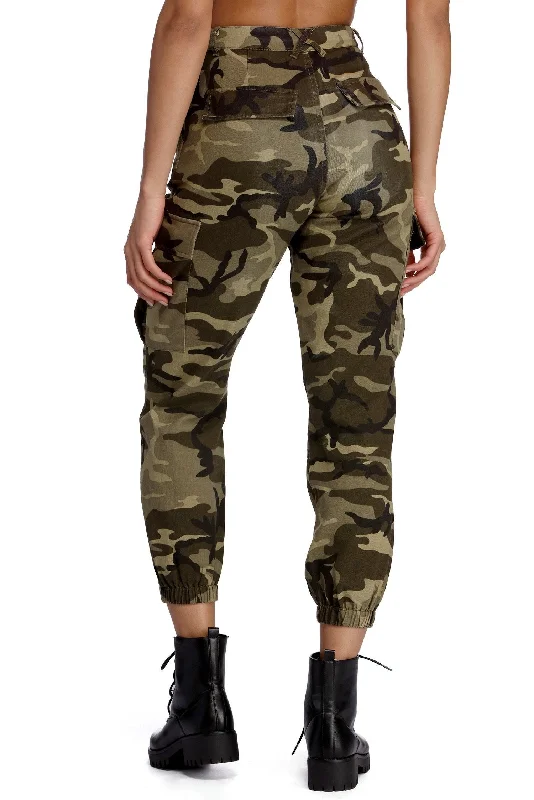 women's drawstring pantsCamo Take Charge Cargo Pants