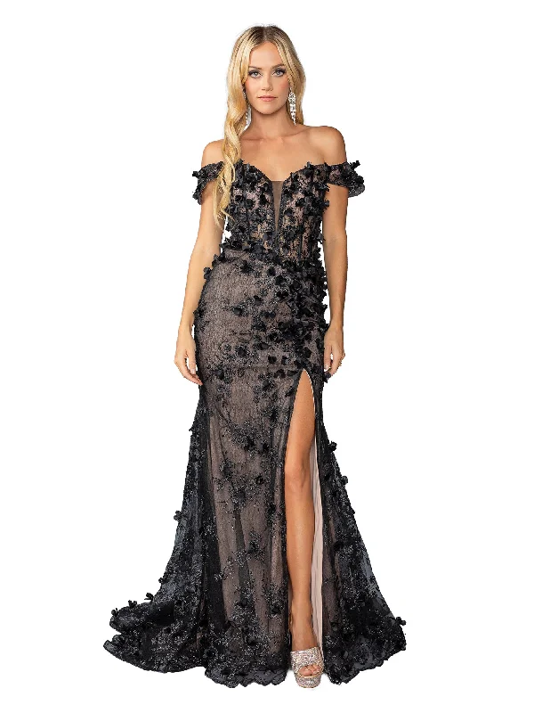 Formal DressLong Black and Nude Prom Dress: Dancing Queen 4457